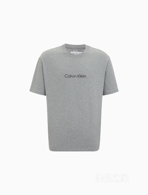 【简约系列】Calvin Klein 22早秋男女情侣中性宽松透气短袖T恤40HM228