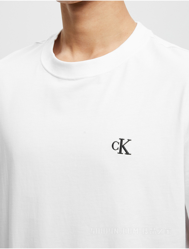 【简约系列】Calvin Klein 22早秋男女情侣中性纯棉宽松短袖T恤40HM229