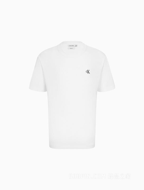 【简约系列】Calvin Klein 22早秋男女情侣中性纯棉宽松短袖T恤40HM229