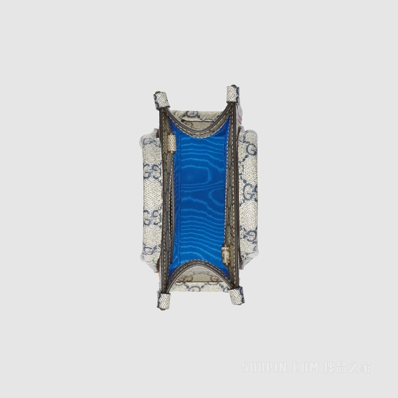 Exquisite Gucci迷你托特包 米色和乌木色Supreme帆布