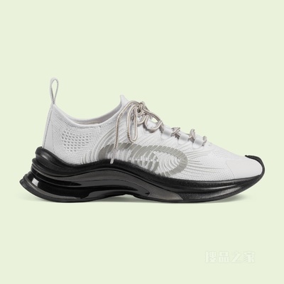 Gucci Run系列女士运动鞋 白色织物