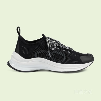 Gucci Run系列女士运动鞋 黑色织物
