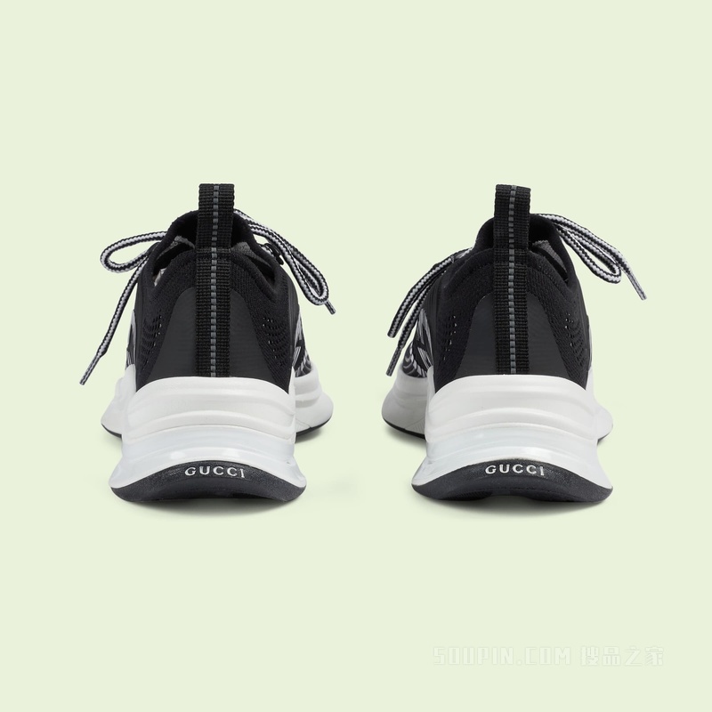 Gucci Run系列女士运动鞋 黑色织物