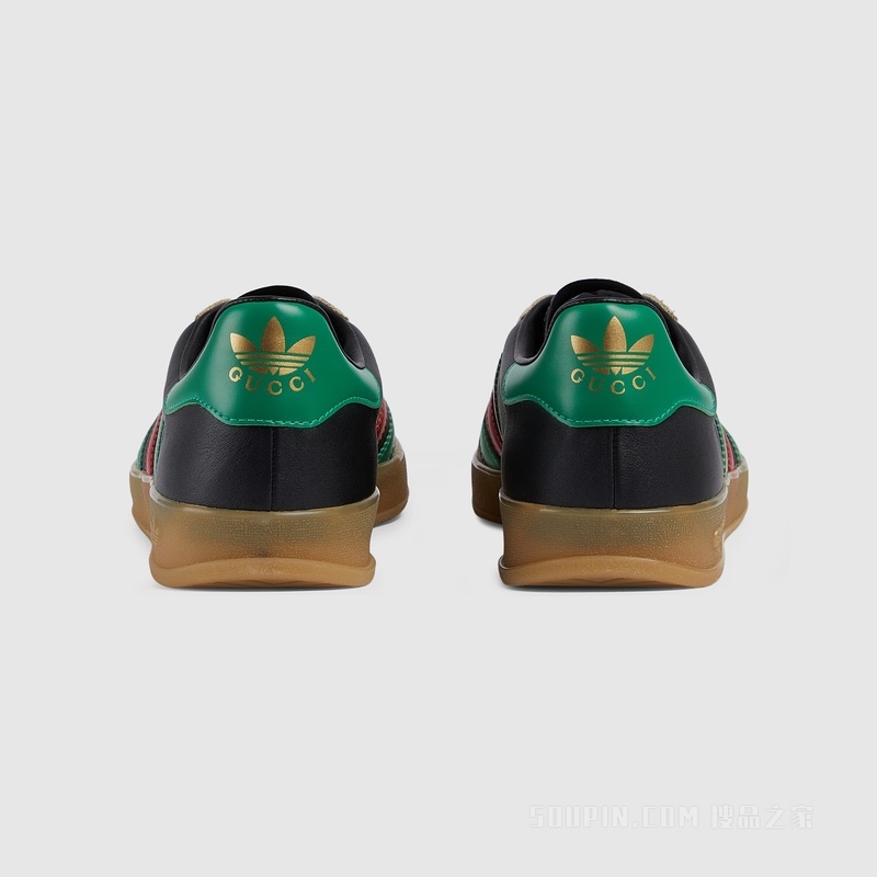 adidas x Gucci联名系列男士Gazelle运动鞋 黑色皮革