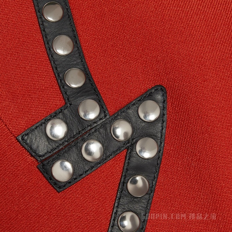 饰皮革细节铆钉正装夹克 橙色