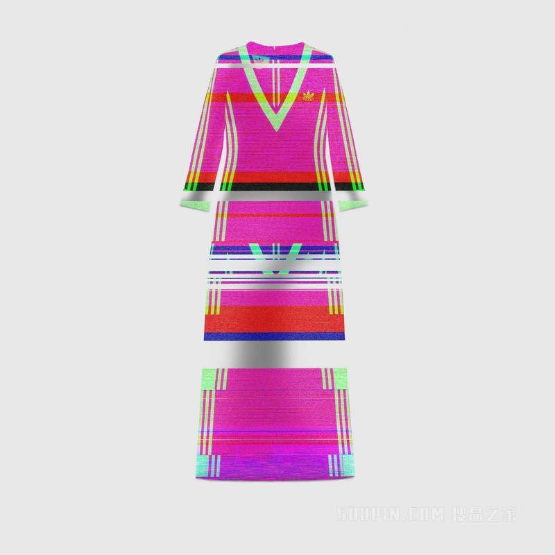 adidas x Gucci联名系列针织棉连衣裙 亮红色