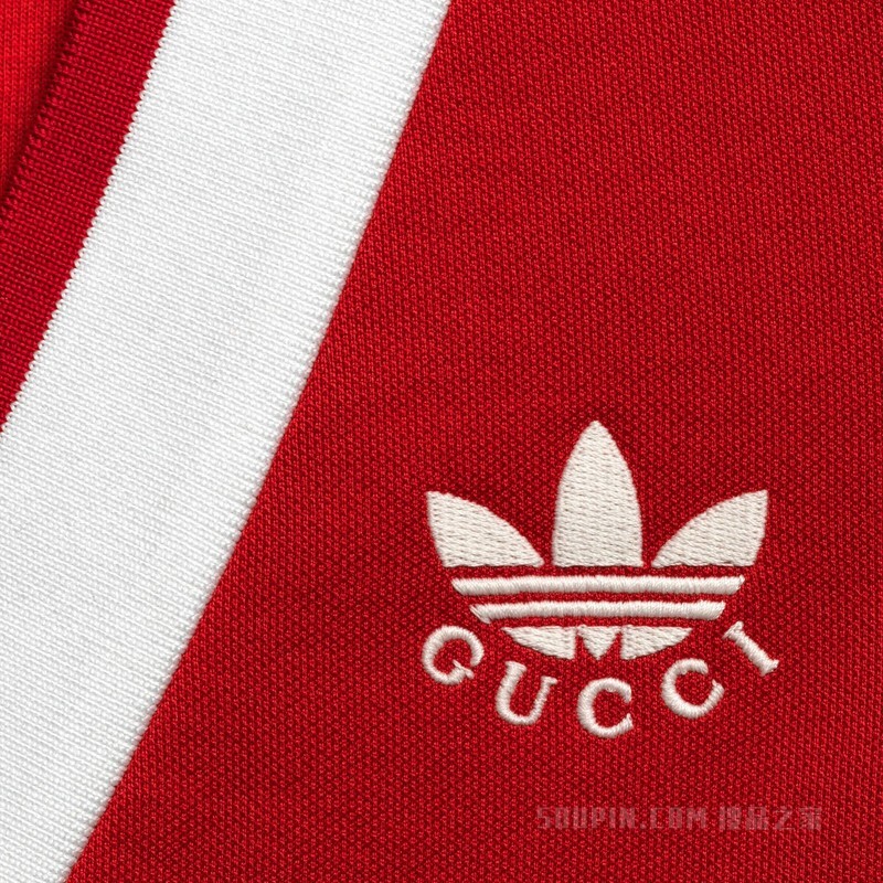 adidas x Gucci联名系列针织棉连衣裙 亮红色