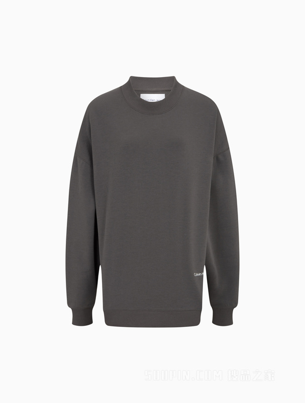 Calvin Klein 22秋冬女士时尚醒目标语印花圆领宽松套头卫衣J219770