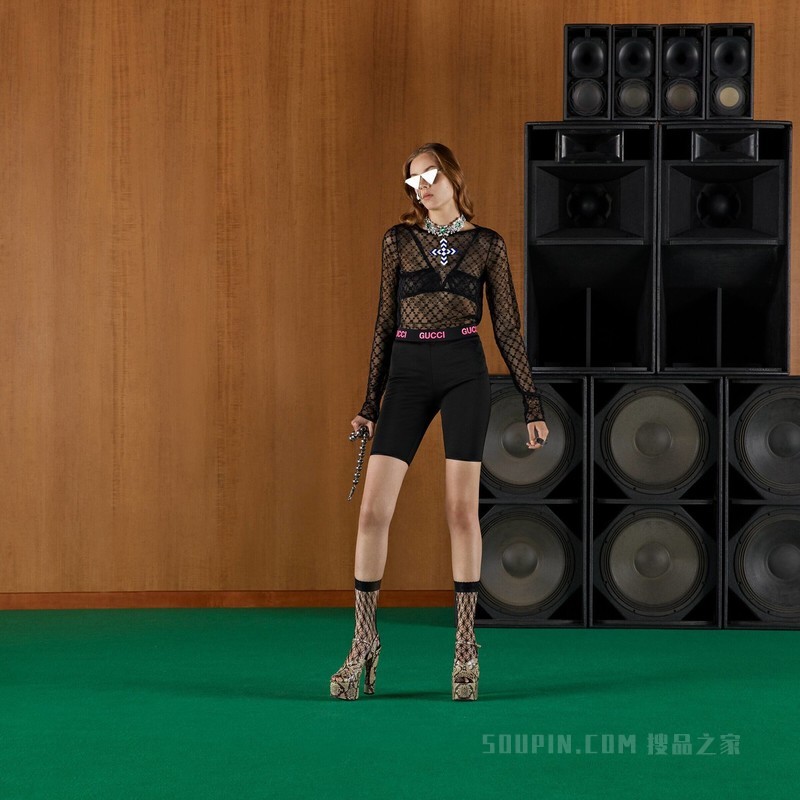 GG星星薄纱上衣 黑色