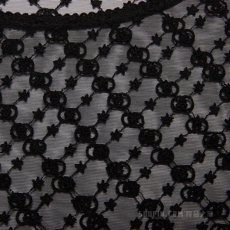 GG星星薄纱上衣 黑色