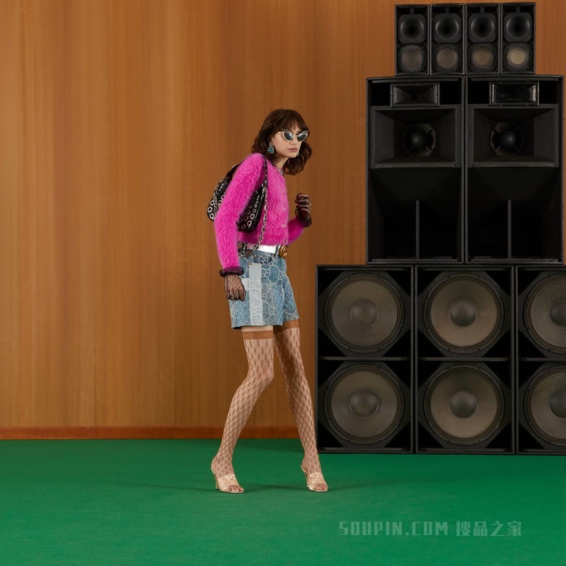 拉绒羊毛针织开衫 粉色