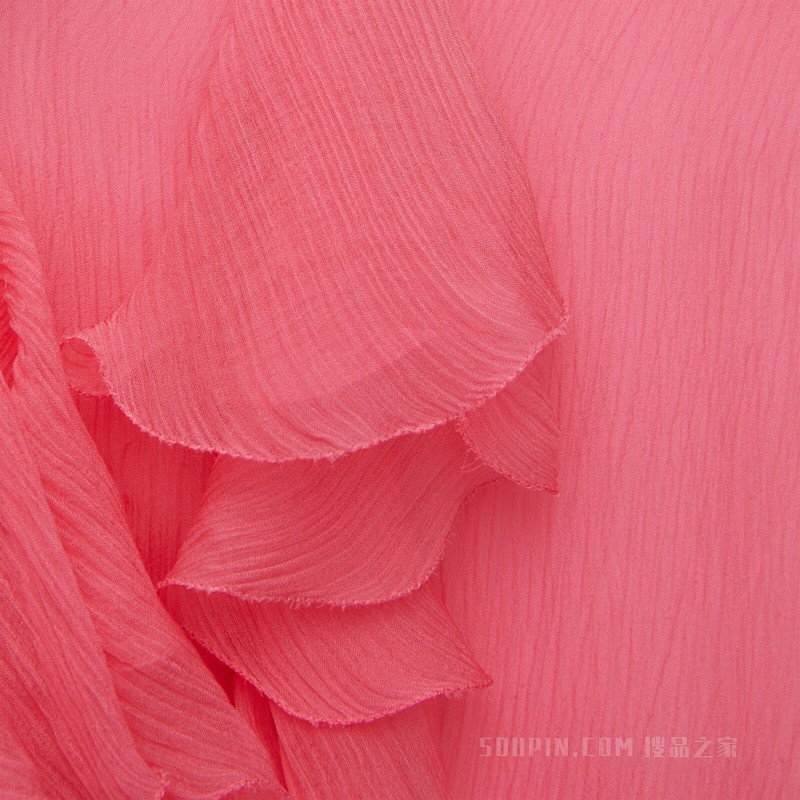 褶裥真丝衬衫 粉色