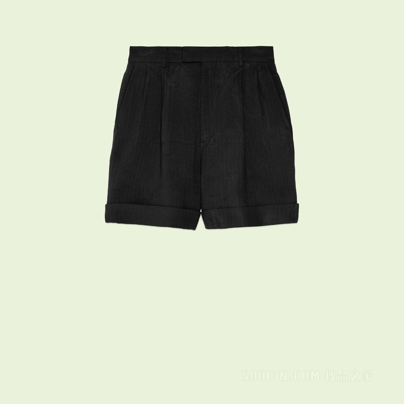 粘胶纤维短裤 黑色
