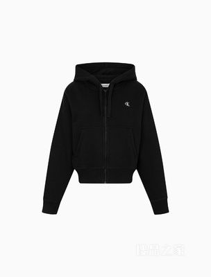 【简约系列】Calvin Klein 22秋冬男女情侣中性拉链加绒卫衣40WH104