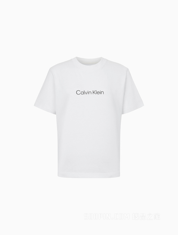 【简约系列】Calvin Klein 22秋冬男女情侣中性宽松印花短袖T恤40WH113