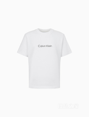 【简约系列】Calvin Klein 22秋冬男女情侣中性宽松印花短袖T恤40WH113