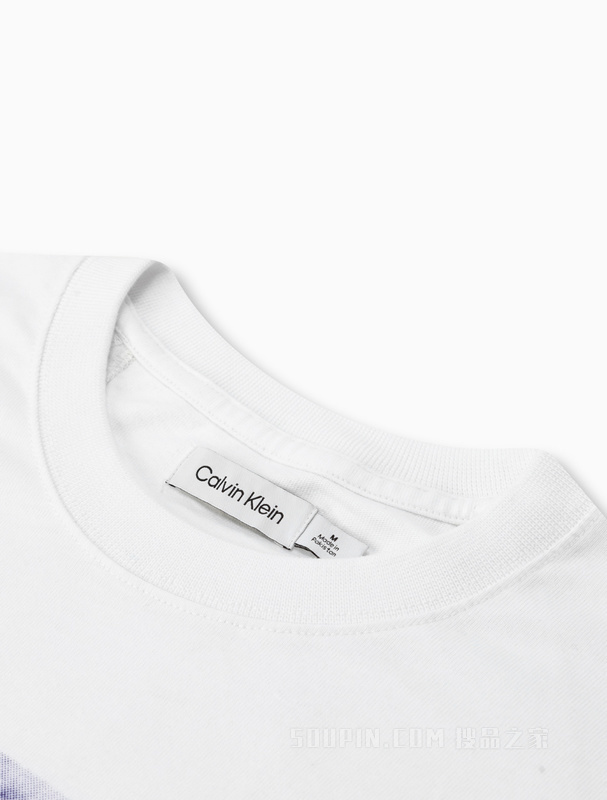 【简约系列】Calvin Klein 22秋冬男女情侣中性印花宽松长袖T恤40708ST
