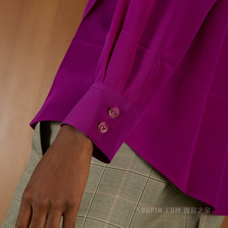 棉质府绸衬衫 紫色
