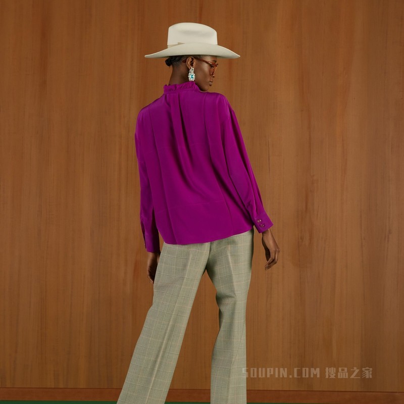 棉质府绸衬衫 紫色