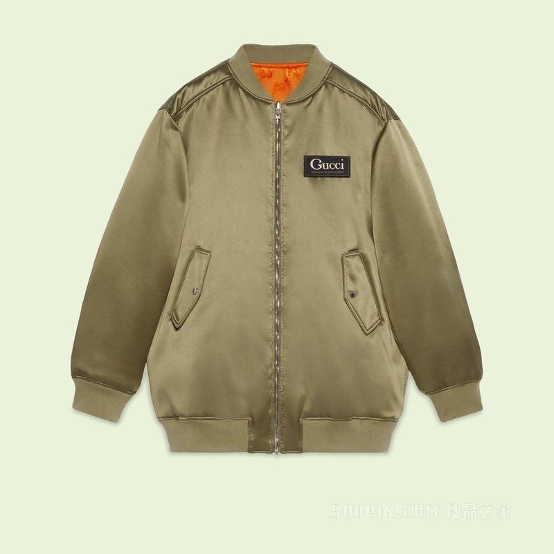 双面丝缎夹克 橄榄绿