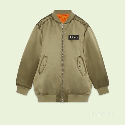 双面丝缎夹克 橄榄绿