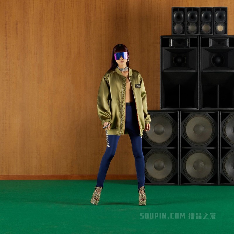 双面丝缎夹克 橄榄绿