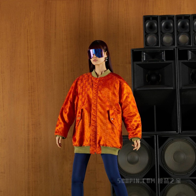 双面丝缎夹克 橄榄绿