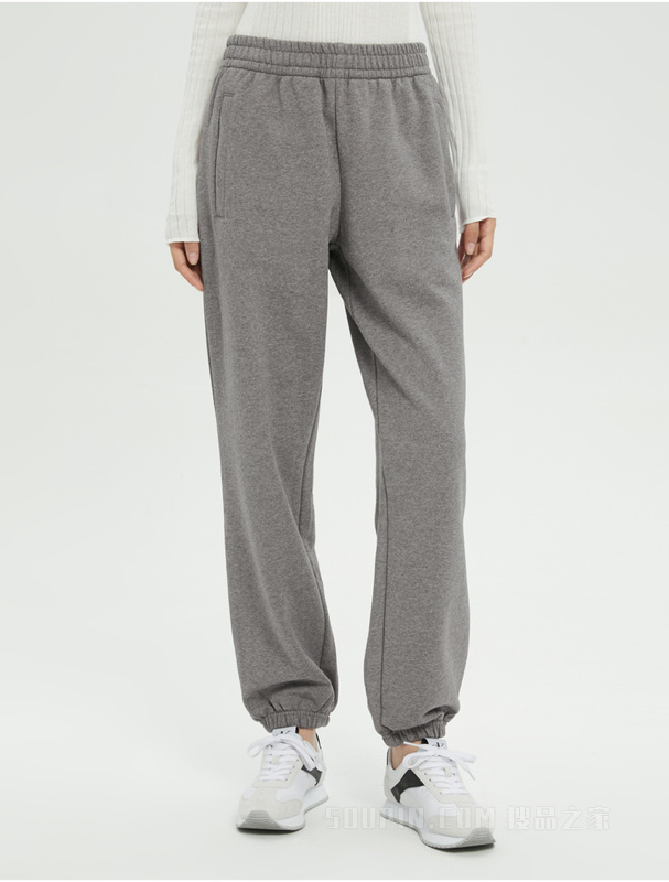 【JENNIE同款】Calvin Klein 22秋冬女纯棉抽绳束脚刺绣休闲裤40WH107