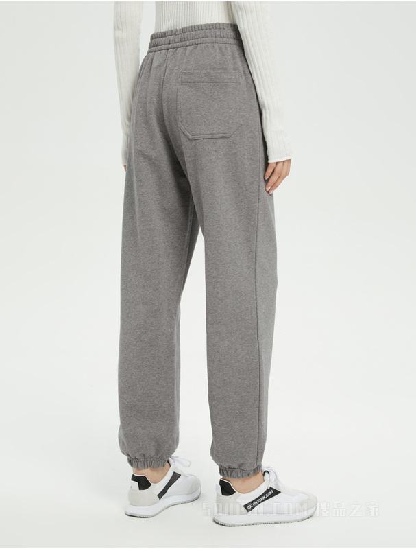【JENNIE同款】Calvin Klein 22秋冬女纯棉抽绳束脚刺绣休闲裤40WH107