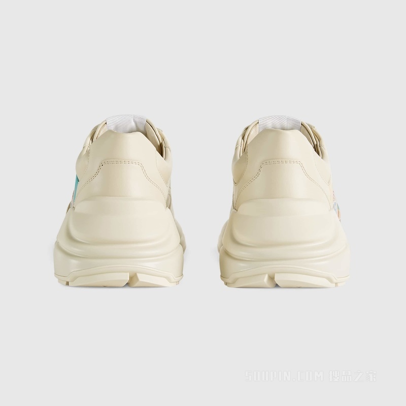 The North Face x Gucci联名系列Rhyton女士运动鞋 象牙白色皮革