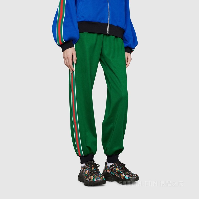 The North Face x Gucci联名系列Rhyton女士运动鞋 黑色皮革