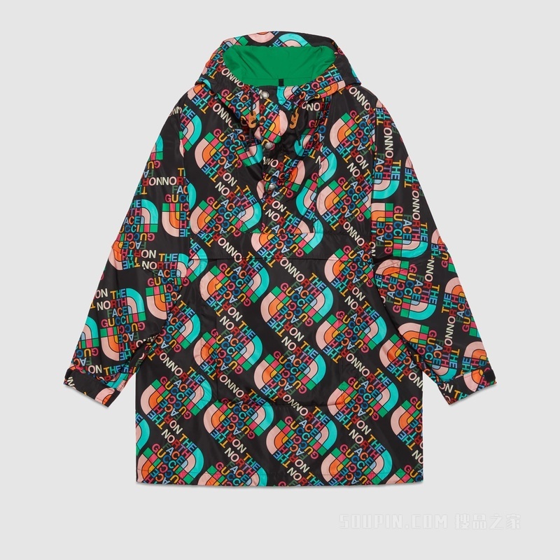 The North Face x Gucci联名系列尼龙大衣 黑色