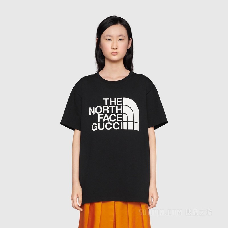 The North Face x Gucci联名系列棉质T恤 黑色/象牙白