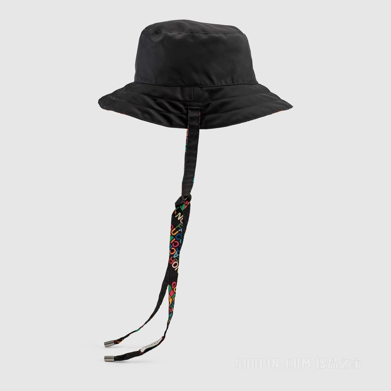 The North Face x Gucci联名系列双面渔夫帽 黑色