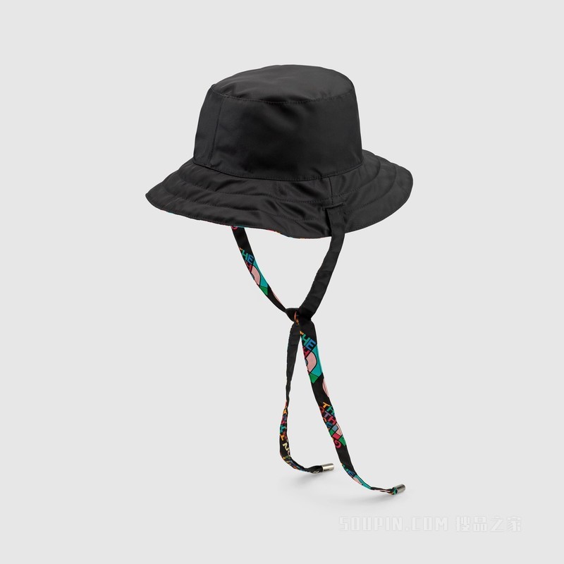 The North Face x Gucci联名系列双面渔夫帽 黑色