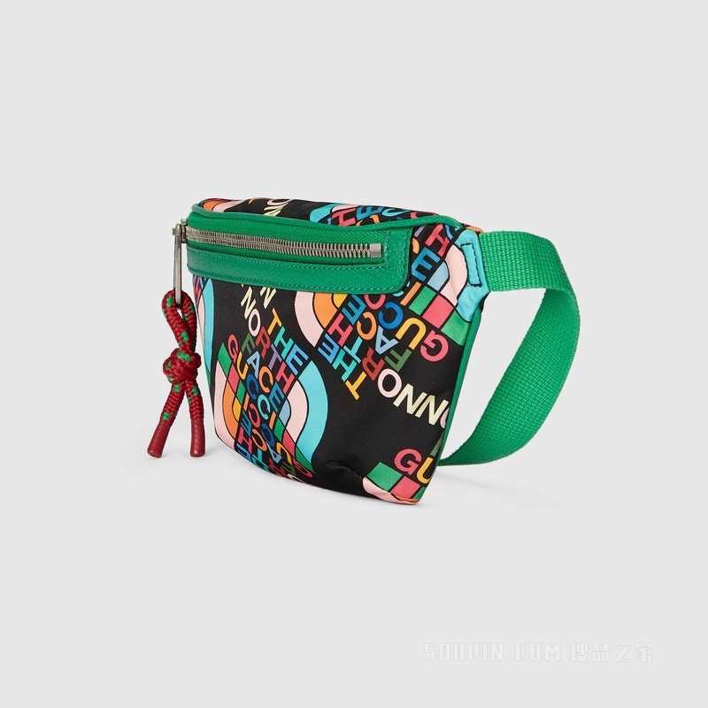 The North Face x Gucci联名系列腰包 黑色再生尼龙