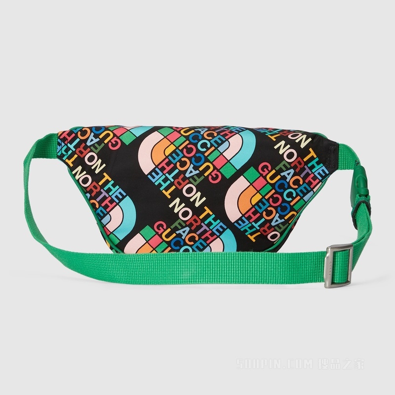 The North Face x Gucci联名系列腰包 黑色再生尼龙