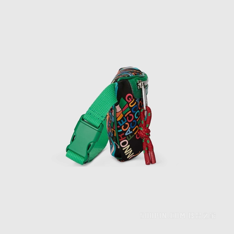 The North Face x Gucci联名系列腰包 黑色再生尼龙