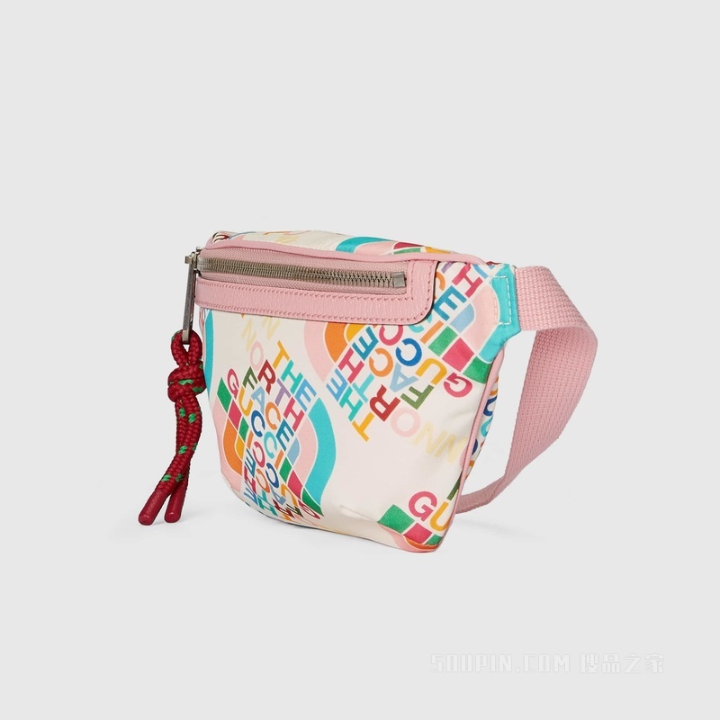 The North Face x Gucci联名系列腰包 象牙白色再生尼龙