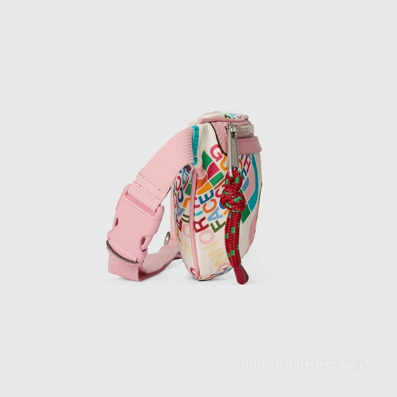 The North Face x Gucci联名系列腰包 象牙白色再生尼龙