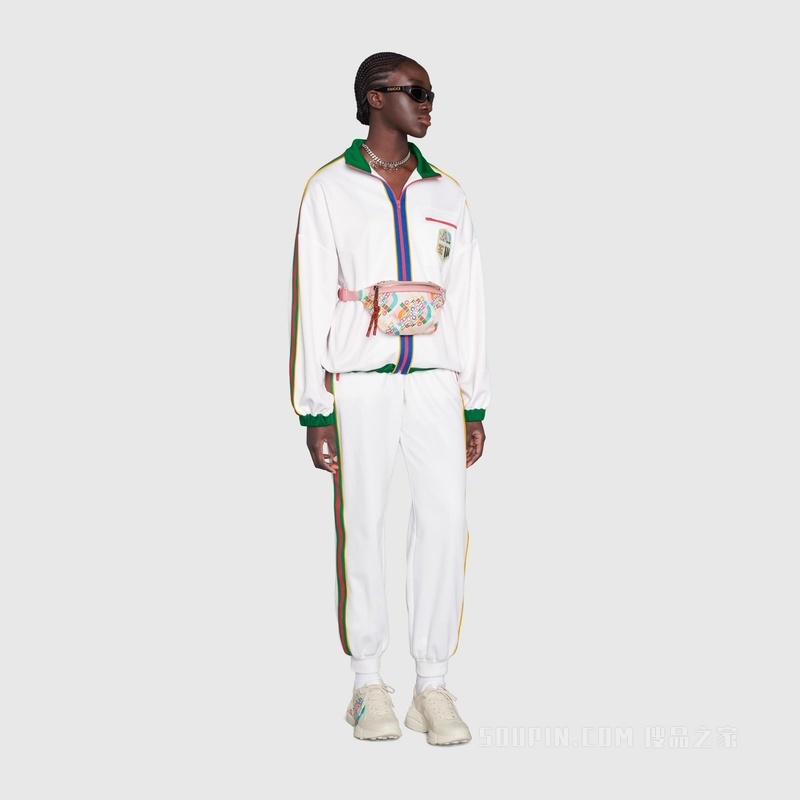 The North Face x Gucci联名系列腰包 象牙白色再生尼龙