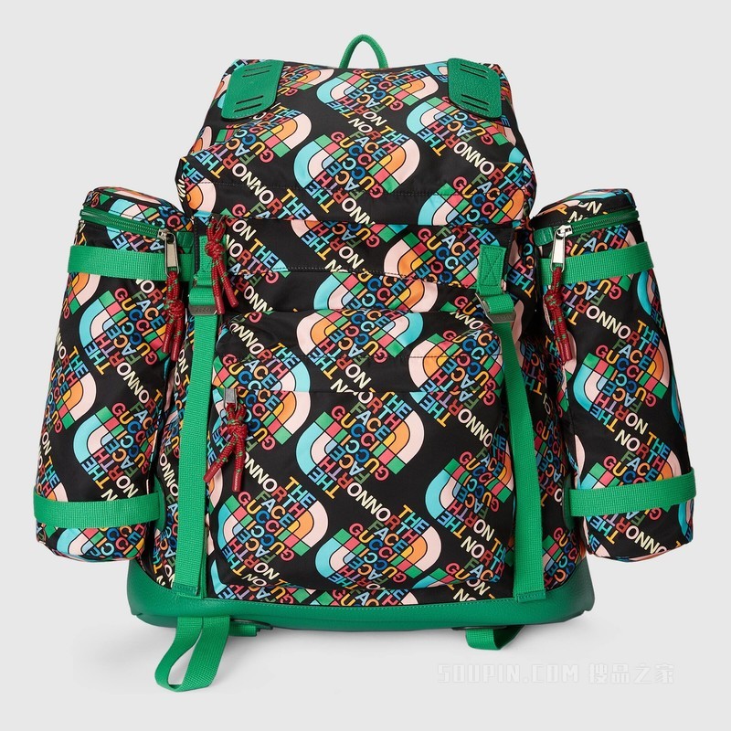 The North Face x Gucci联名系列背包 黑色再生尼龙
