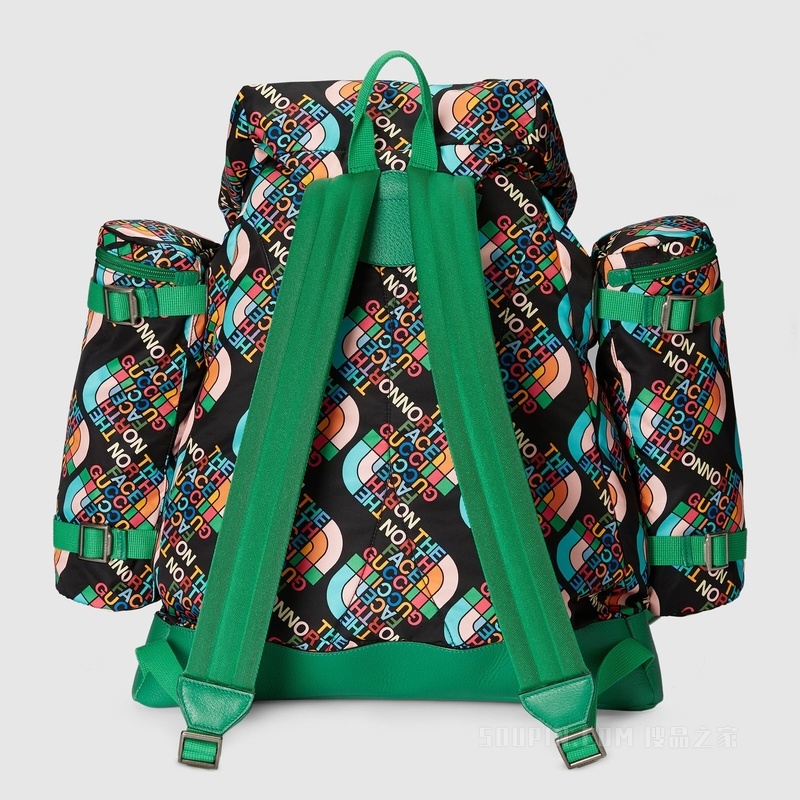 The North Face x Gucci联名系列背包 黑色再生尼龙