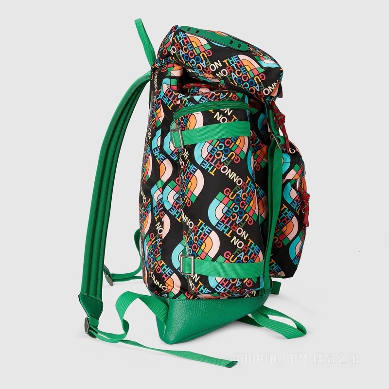 The North Face x Gucci联名系列背包 黑色再生尼龙