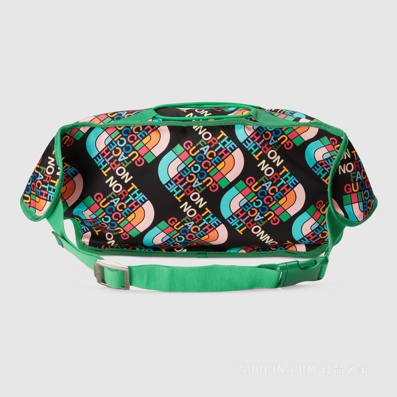 The North Face x Gucci联名系列大号腰包 黑色再生尼龙