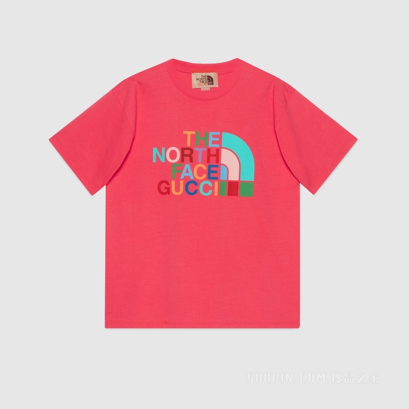 The North Face x Gucci联名系列T恤 深粉红色
