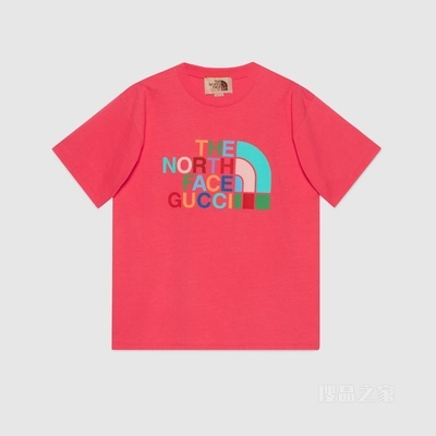 The North Face x Gucci联名系列T恤 深粉红色