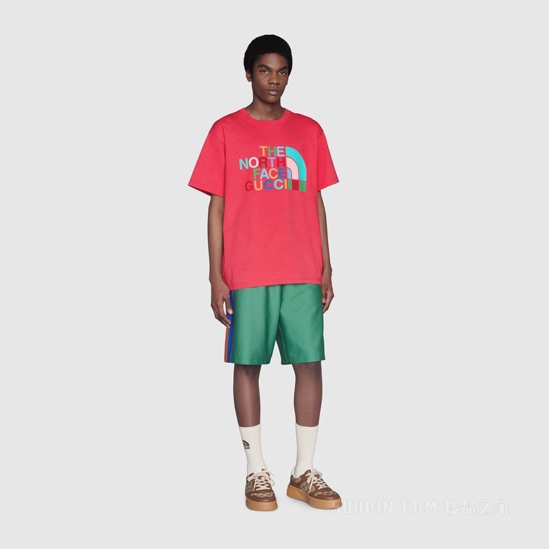 The North Face x Gucci联名系列T恤 深粉红色