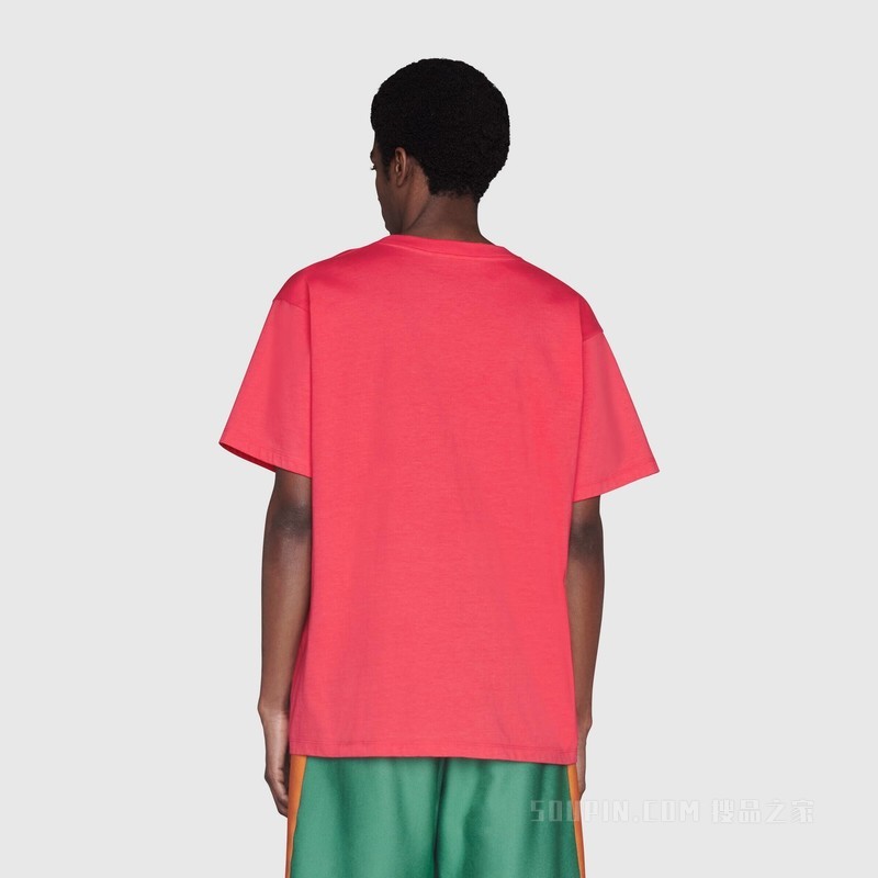The North Face x Gucci联名系列T恤 深粉红色