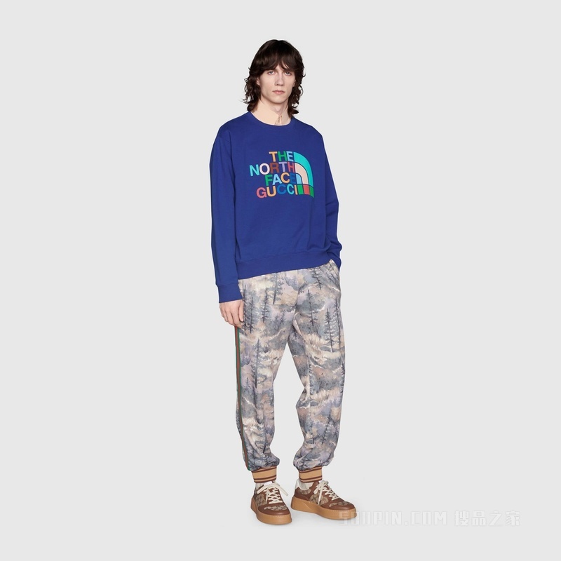 The North Face x Gucci联名系列卫衣 蓝色
